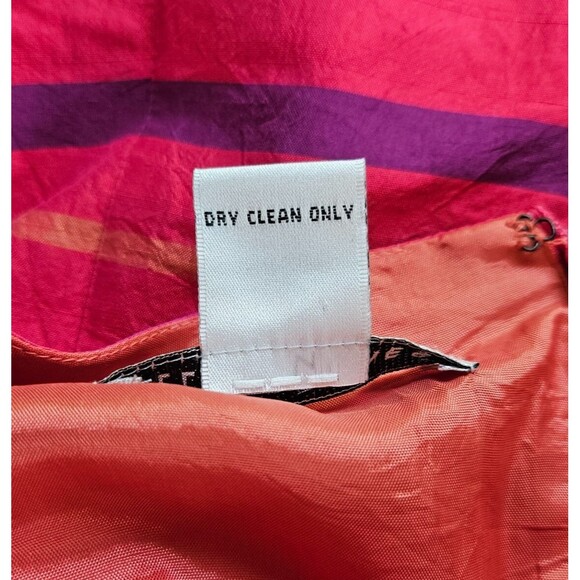 JILLIAN JONES Silk Sheath Dress 8 V-Neck Stripes Pink Orange Purple Sleek Vtg - Picture 6 of 6